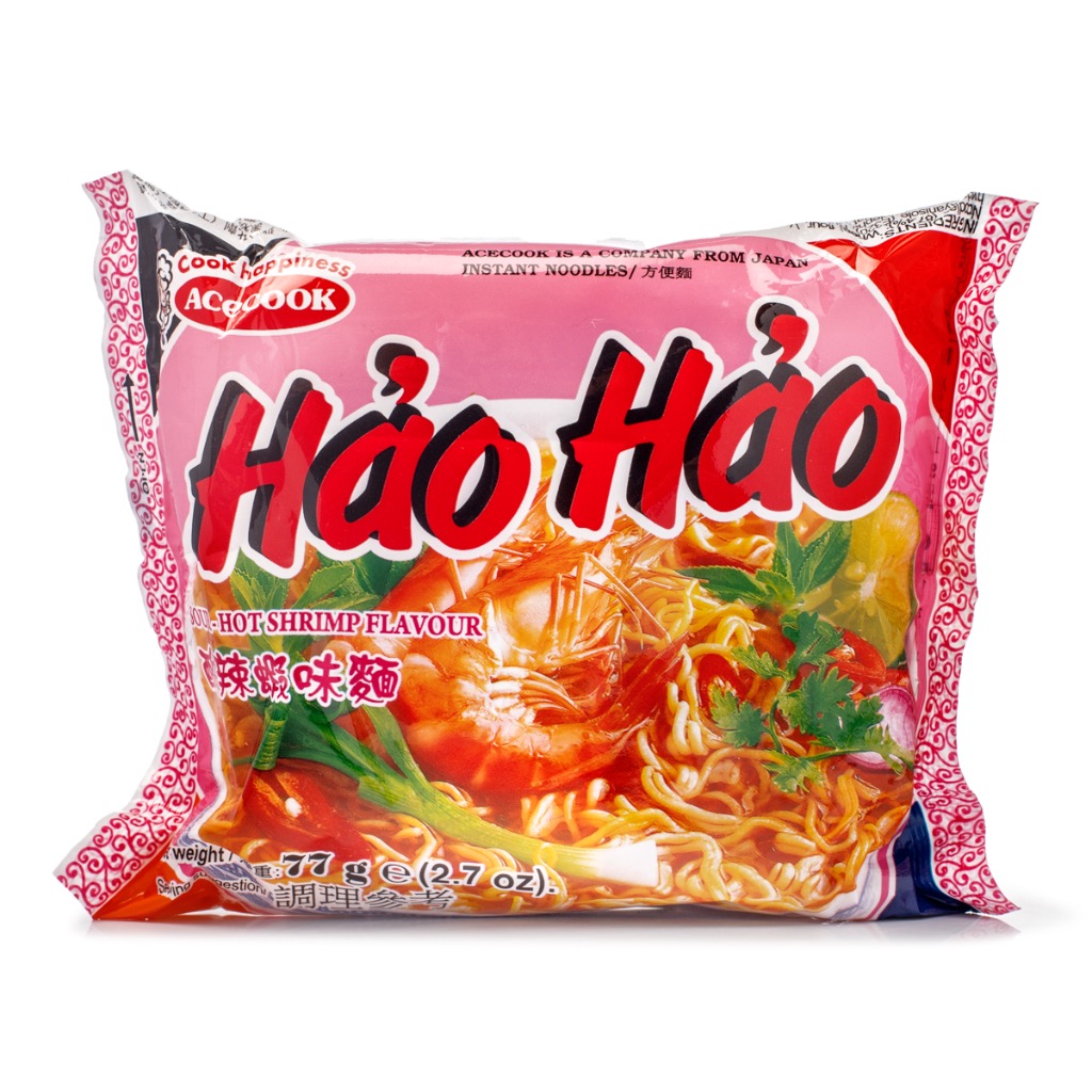 unopened ramen packet of haohao brand noodles